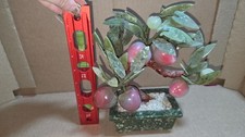 Jade and stone peach bonsai tree