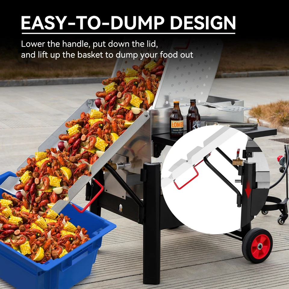 Creole Feast 90 QT Crawfish Boiler Outdoor Stove Propane Gas Seafood Cooker - Image 4 of 4