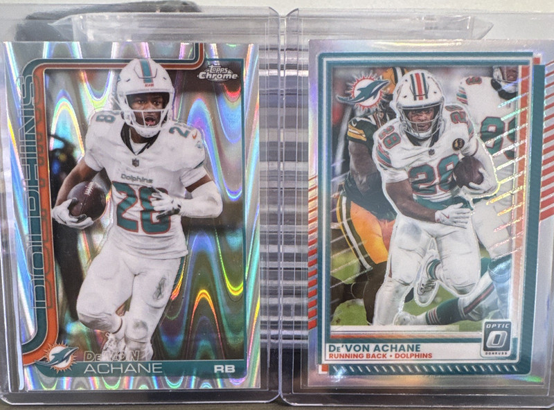 Topps De'Von Achane 2023 Rookie Lot 2 Topps Chrome/Donruss Optic #188 #86