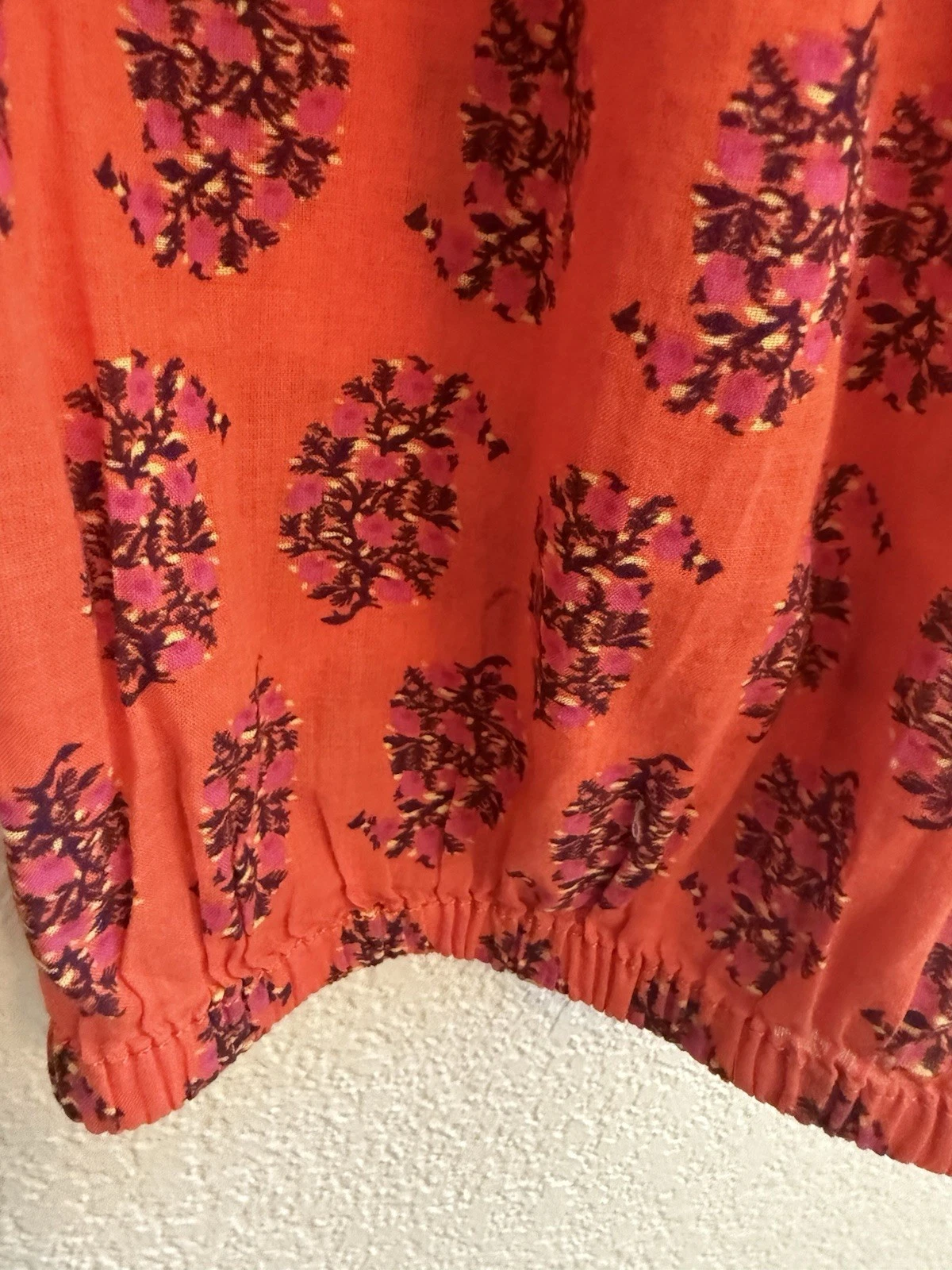 Top tunica Tory Burch Evelina stampa floreale taglia 8 arancione multi tropicale