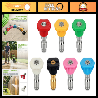#ad 2000 PSI Pressure Washer Nozzles Set 7 Piece 1 4quot; Quick Connect Compatible Al $32.99