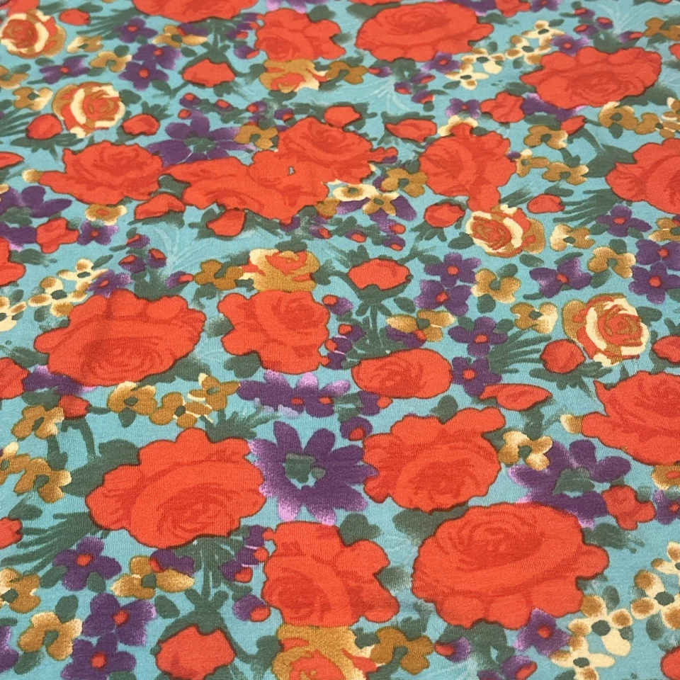 Camiseta Lularoe Niñas Naranja Floral Rosas Gris Teal Manga 3/4 Talla 10 Foto 3 de 4