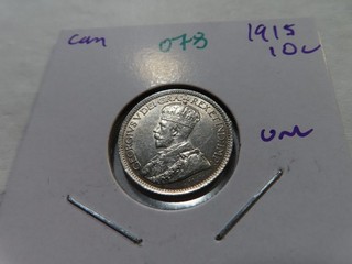 O78 Canada 1915 10 Cent UNC
