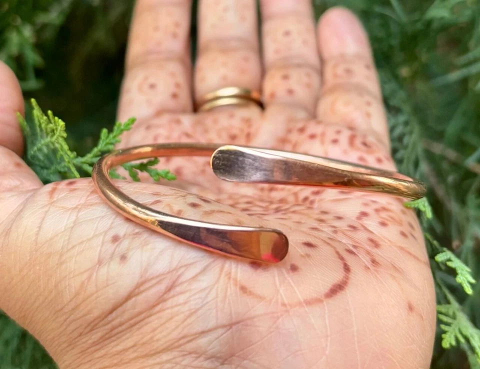 1 Pz Bracciale in Rame Puro, Bracciale Unisex Regolabile, Bracciale di... - Immagine 3 di 4