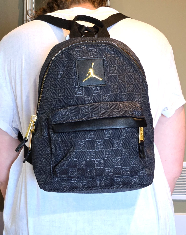 Jordan Nike Monogram Logo Jacquard Mini Backpack 8L Luxury Travel Bag - Image 3 of 4