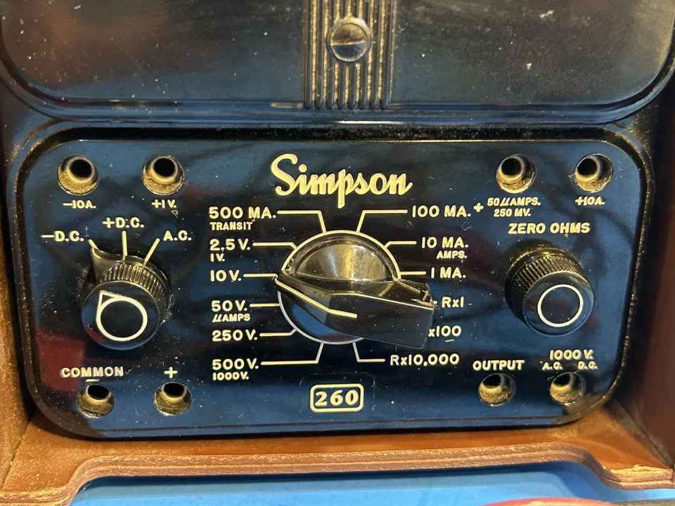 Simpson Multimeter 260 Series 6 In Leather Case TESTED Working Well - Image 3 of 4