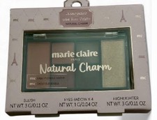 marie claire Total Face Palette Natural Charm Talc-Free Blush Eyeshadow Highlig…
