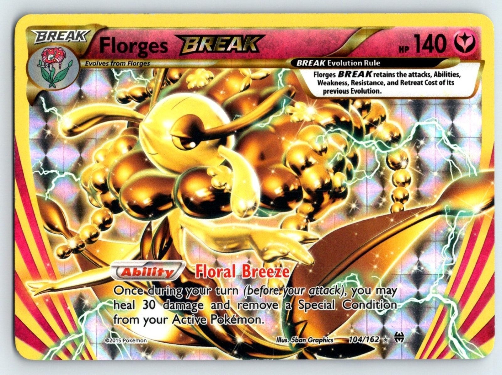 Florges BREAK 104/162 BREAK Rare BREAKthrough Pokemon Holo Lightly Played