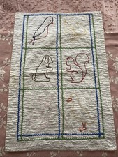 Vintage Handmade Baby Quilt Nursery Crib Pennsylvania Embroidered