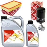MotoröL Filter Set 5W-40 6 Liter + ÖLablassschraube FüR VW Transporter V 2.0 TSI