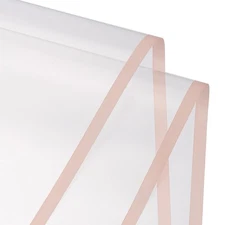 20 PCS Clear Flower Wrapping Paper Dark Pink Edge 23x23 Inch Waterproof Sheet