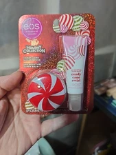 EOS Holiday Collection Candy Cane Sugar Scrub & 24H Moisture Super Lip Balm Set