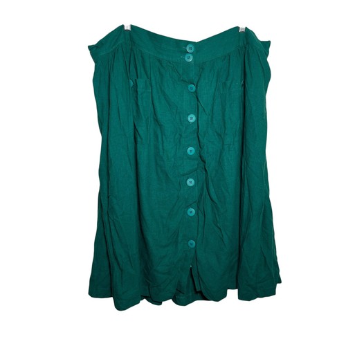 Modcloth Rock Damen 2x gefüttert Preppy Knopfleiste Leinenmischung Boho Freizeit