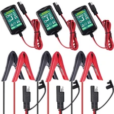 3 Packs Battery Charger Maintainer Trickle 6V 12V 1.5A Car Automatic Motorcycle