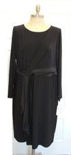 $150 Ralph Lauren Long Sleeve Satin Trim Boat Neck Formal Evening Dress 14W 14 W