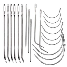 20 Pcs Leather Sewing Needles,Heavy Duty Sewing Needles Kit Include Curved Leath