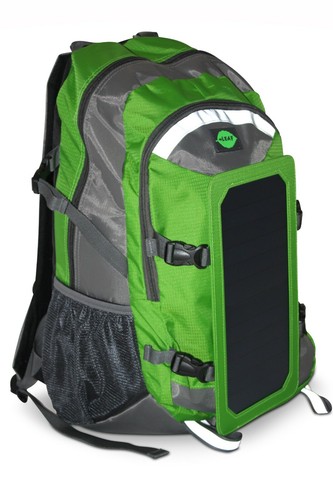 Solar Rucksack für Outdoor und Camping mit Powerbank (grün/grau) - Bild 2 von 11