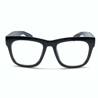 Men's Retro Hip Hop Eyeglasses - Clear Lens, Thick Black Frame, Oversized Style