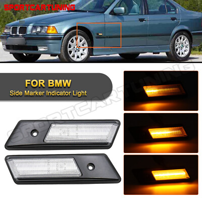For 92-96 BMW E36 3-Series 325 328 318 Dynmaic LED Side Maker Turn Signal Light