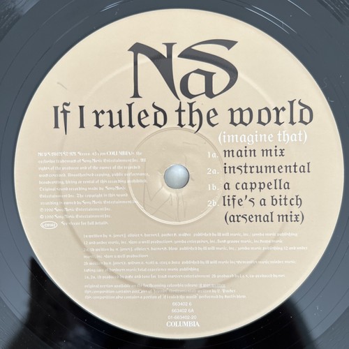 Nas – If I Ruled The World (3 Mixes) / Life's A Bitch 12'' Vinyl 1996 TESTED EX+ - Imagen 3 de 8