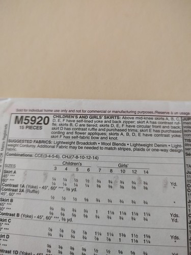 McCall's M5920 Röcke Schnittmuster 6 Styles zum Nähen - Bild 5 von 5