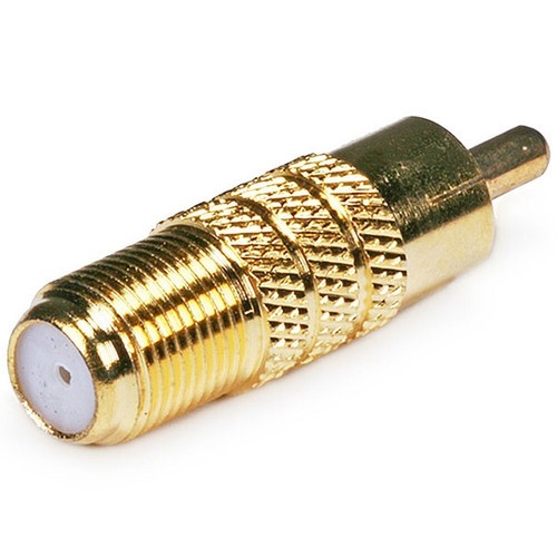 2x RCA Male to F-Type Female Coax Coaxial Cable Adapter Connector Converter Gold - Picture 2 of 2