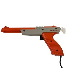Original 1985 Nintendo NES Zapper Duck Hunt Gun Authentic NES-005 OEM Orange