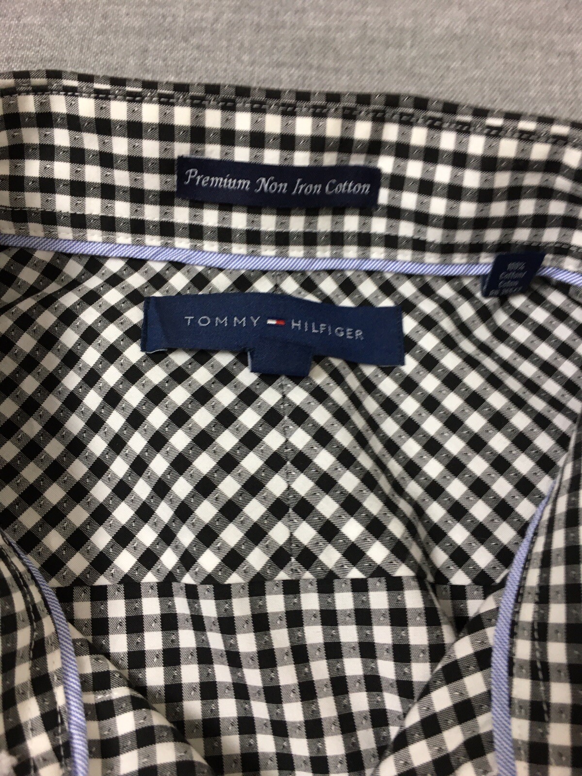 Tommy Hilfiger Shirt Mens 15.5 ( 34-35) Gray Plaid Long Sleeve  Button Down thumbnail 8