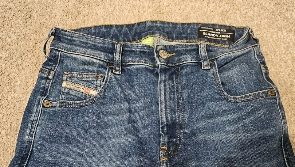 Womens Diesel Slandy-High Blue Jeans Super Skinny Stretch W28" - L32" Free P&P  - Image 4 of 4