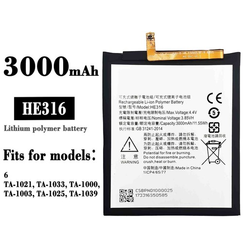 New Battery For Nokia 6 TA-1000 TA-1003 HE316 TA-1021 TA-1033 TA-1025 1039 - Picture 1 of 5