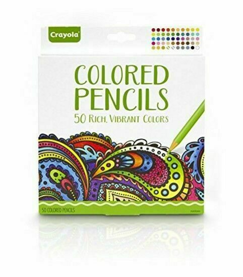 Crayola Colored Pencils, 50 Rich, Vibrant Colors - Brand New