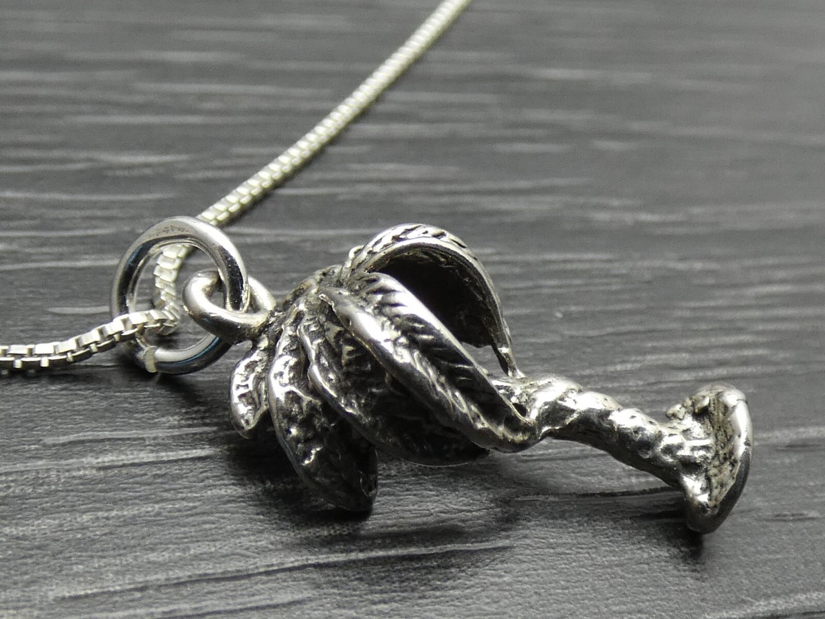 Vintage Sterling Silver 3D Beach Ocean Palm Tree Pendant Box