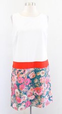 Sunday in Brooklyn Anthropologie Color Block Floral Shift Dress Sleeveless Sz M
