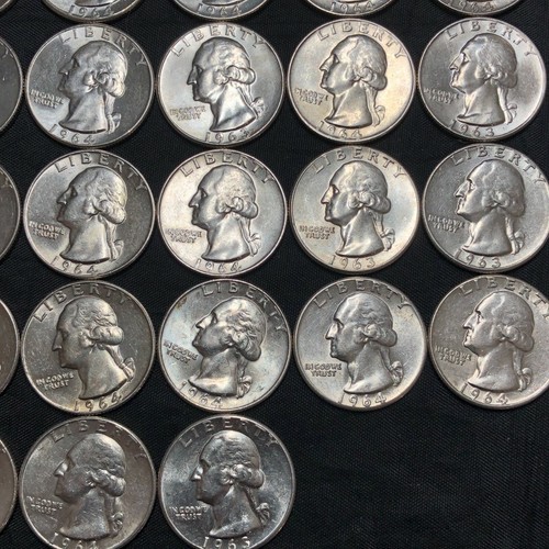 WASHINGTON QUARTER 10 $ VOLLE ROLLE 40 QUARTERS AU & BU SILBER 90 % MENGE VERFÜGBAR #53B - Bild 4 von 12