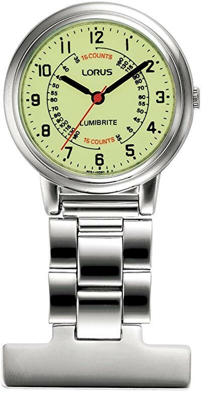 Nurse fob watch by lorus lumibrite RG253CX9