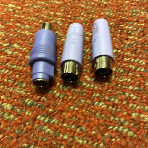 3x PS2 Female to AT Male Adapter - 6 Pin Female to 5 Pin Male - F to M Converter - Picture 1 of 4