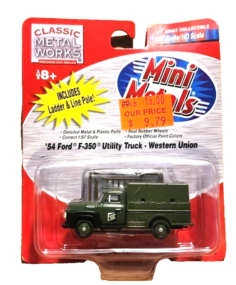 HO 1/87 CLASSIC METAL WORKS 1954 FORD F-350 UTILITY TRUCK-WESTERN UNION RTR BUIL - Image 3 of 4