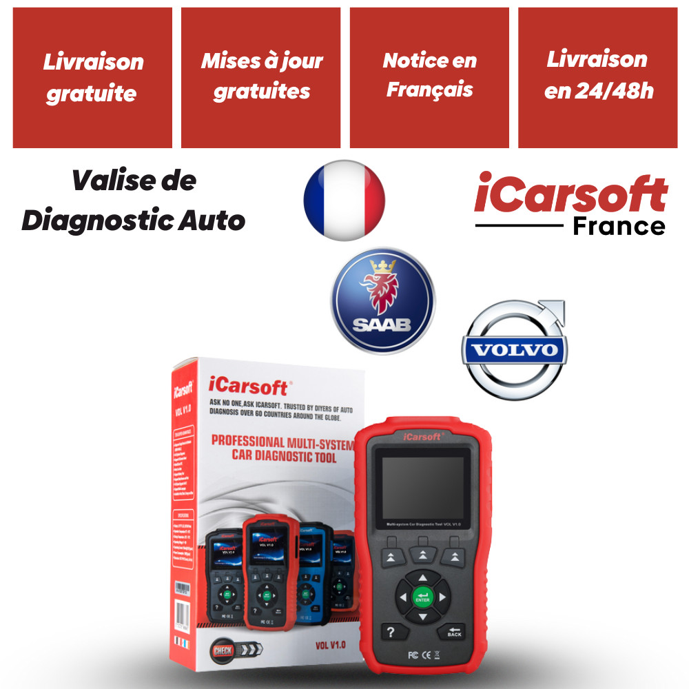 Valise Auto iCarsoft VOL V1.0 Multisystème Élimination Code Défaut Volvo Saab