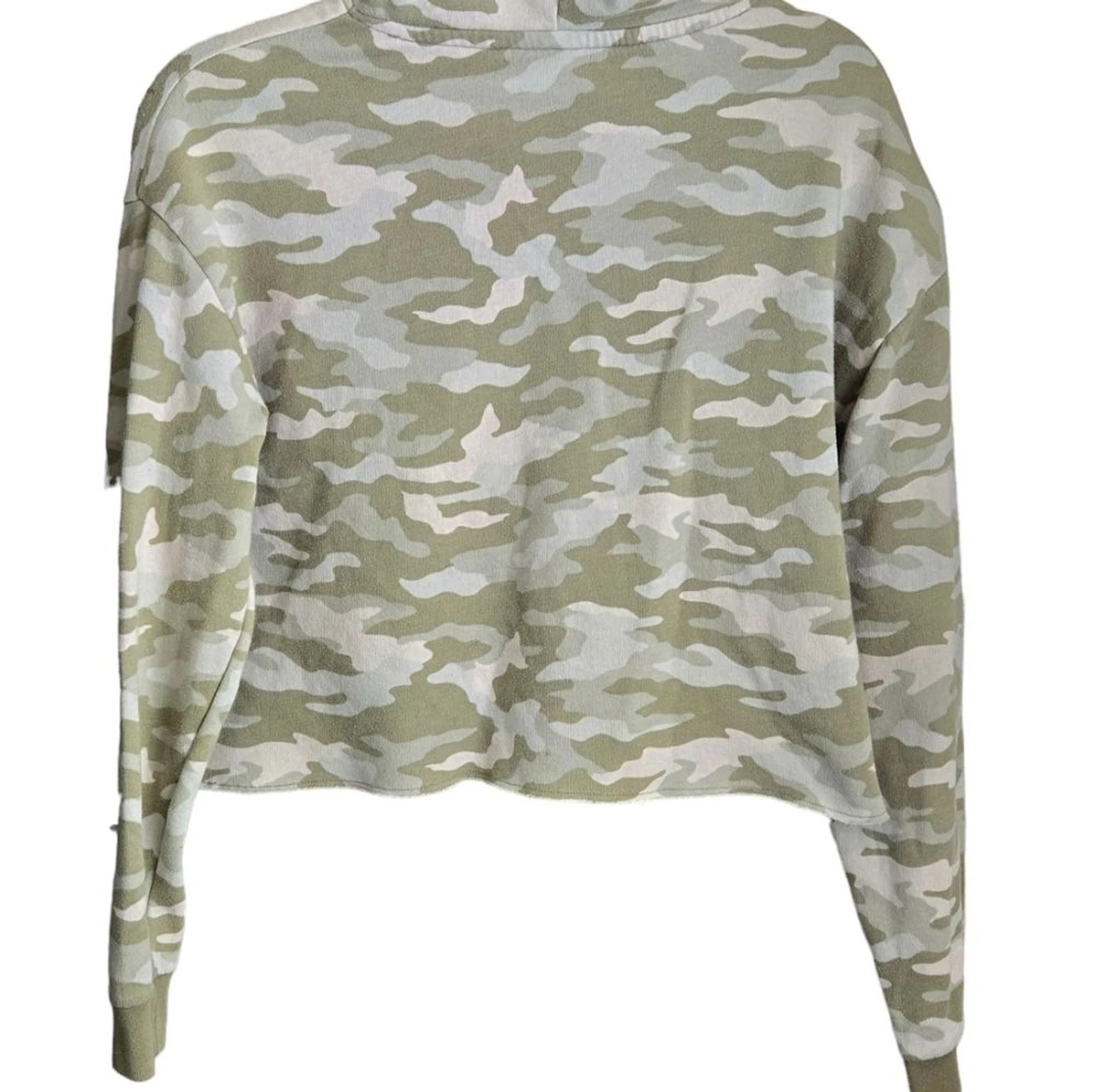 UNDERCOVER Felpa con cappuccio Victoria's Secret ROSA cropped verde mimetico abbronzatura donna XS