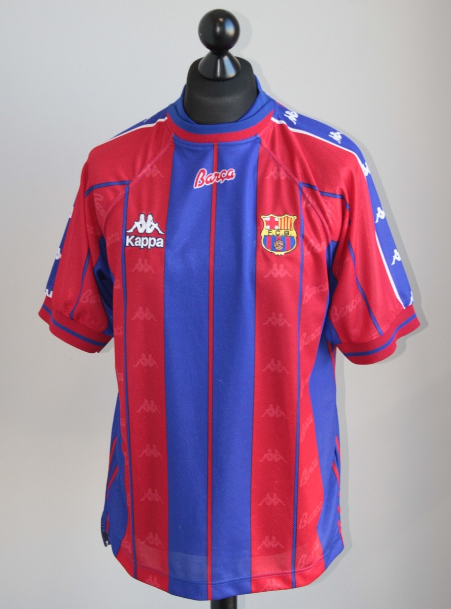 Vintage 90's Barcelona home football shirt 97/98 #23 De La Pena