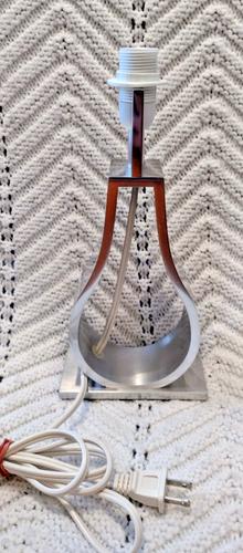 Ikea Klabb Table Lamp Metal Aluminum Silver Tone Contemporary Lightbulb NO Shade - Picture 2 of 5