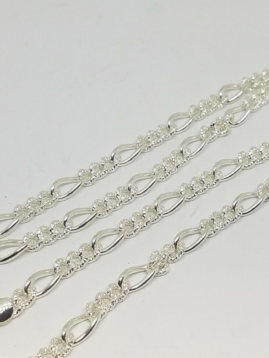 KA-1772 Italy 925 Sterling Silver Figaro Smooth & Textured KA-1772 Italy 925 Sterling Silver Figaro Smooth & Textured