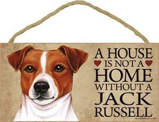 A House Is Not A Home Jack Russell Terrier Dog 5x10 Wood SIGN Plaque USA Made
