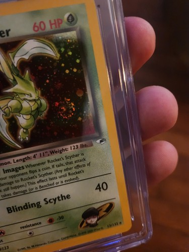 (POP 7) CGC 10 Rocket's Scyther SWIRL 13/132 Gym Heroes 1st Edition Holo Pokemon - Picture 5 of 6