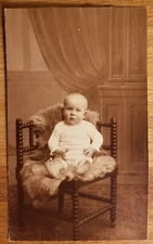 Baby Sitting in Chair Real Photo Postcard 1920's Unused