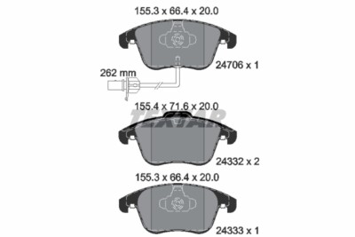 Textar 2470601 brake pad set, disc brake for Audi, Audi (FAW)
