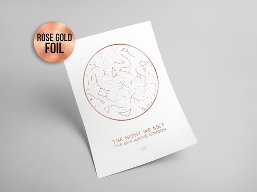 Personalised Custom FOIL STAR MAP, constellation night sky map - Picture 5 of 8