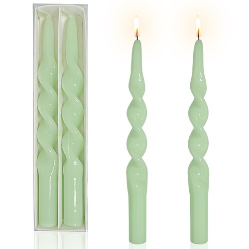 Taper Dinner Candles Sticks Dripless Unscented Spiral Candle Candlesticks Decor - Picture 30 of 38