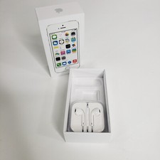 Apple iPhone 5s 32GB Silver ME336LL/A BOX ONLY  Pair Apple Earpods Bundle