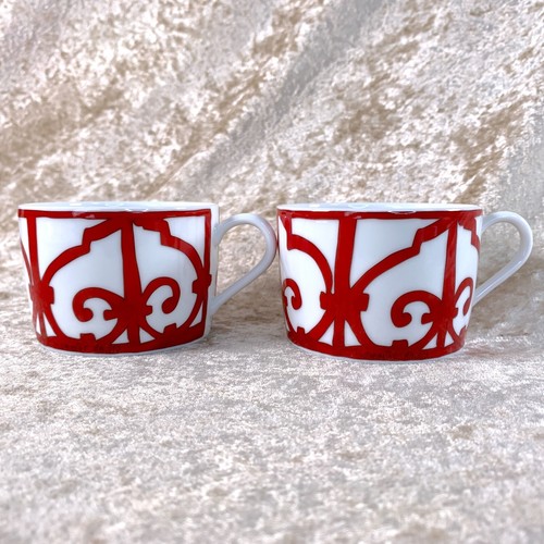 Hermes Tea Cup & Saucer Balcon du Guadalquivir Porcelain Tableware 2 Sets w/Box - Picture 8 of 18